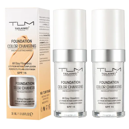 Vista 7 de BestLand 2Pack PHOERA Base de maquillaje líquida de cobertura completa - Corrector ligero de larga duración - Fórmula libre de aceite - Tono natural