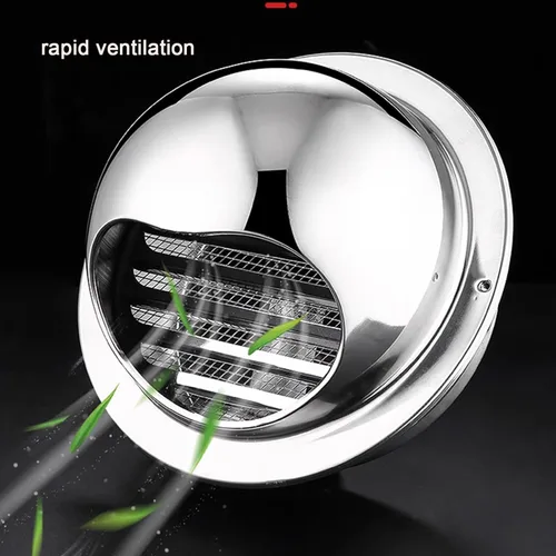 Vista 3 de Cubierta de chimenea de acero inoxidable 304, cubiertas redondas de ventilación de aire, cubierta de rejilla de rejilla, capó extractor, tubo