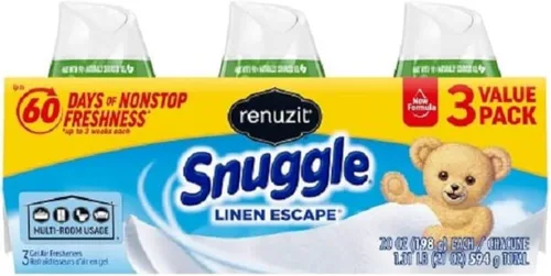 Renuzit Snuggle Ambientador de gel sólido, aroma Linen Escape, 7 onzas, 12 unidades