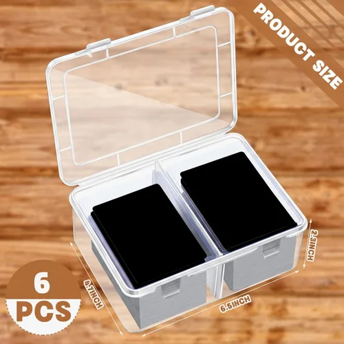 Vista 2 de Vicenpal Caja de almacenamiento de 300 tarjetas compatible con Mtg TCG, caja de almacenamiento de tarjetas coleccionables de plástico transparente