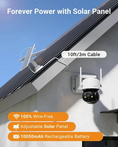 Vista 2 de Anlapus 4MP 360 ° Pan Tilt Solar 4 cámara sistema de seguridad inalámbrico