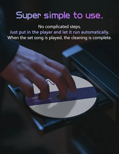 Vista 3 de Elook Limpiador de reproductor de CD, disco de limpieza de lentes láser para reproductor de CD/VCD/DVD, paño de microfibra incluido.