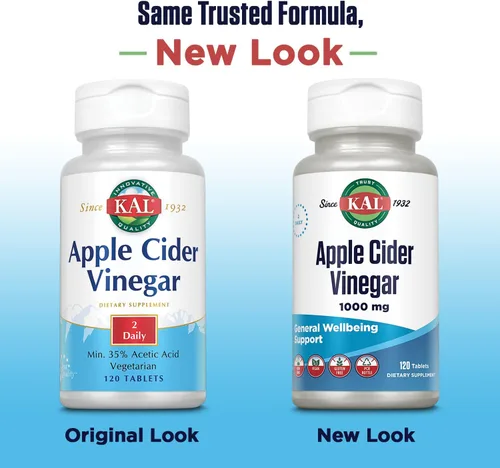 Vista 2 de KAL Cápsulas de vinagre de sidra de manzana, 500 mg, 120