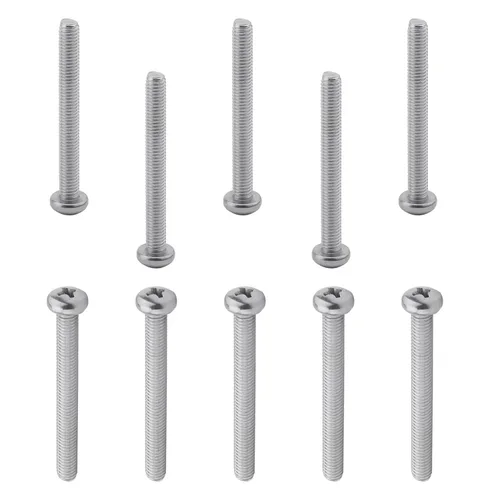 Vista 80 de MroMax 30 tornillos de máquina Phillips de cabeza plana M2 x 0.197 in, acero inoxidable 304 18-8, rosca completa, tornillos de cabeza cruzada gris