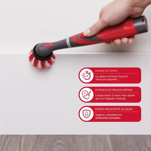 Vista 3 de Rubbermaid Reveal Power Scrubber with Multi-Purpose Head, Cordless Electric Battery Powered Scrub Brush, Water Resistant, for