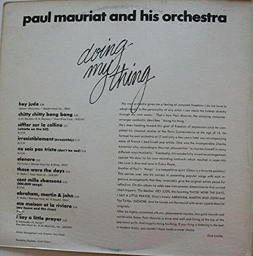 Vista 4 de Paul Mauriat And His Orchestra - Doing My Thing - Vintage Vinyl LP 1969, NMVG+