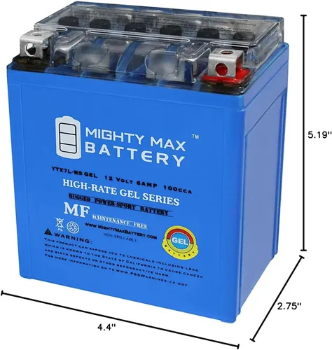 Vista 8 de Mighty Max Battery Batería del gel de 12V 6AH 100CCA para la motocicleta Powersports Scooter