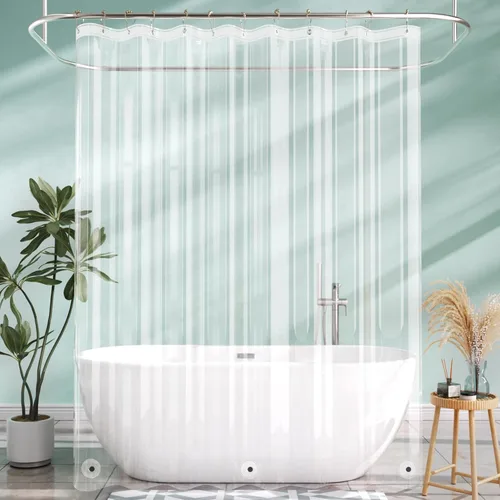 Vista 11 de AmazerBath Forro de cortina de ducha extra largo, forro de cortina de ducha transparente de 96 pulgadas de largo, 72 x 96 pulgadas, forro de cortina