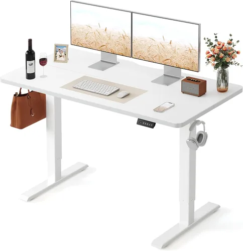 Vista 34 de FEZIBO Escritorio eléctrico de pie de 40 x 24 pulgadas, altura ajustable, sentarse y pararse, escritorio de oficina para computadora con tablero