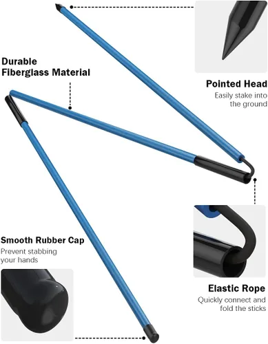 Vista 2 de Rhino Valley Palos de alineación de golf – Cañas de práctica de golf plegables para apuntar, poner, entrenador de swing completo, corrector