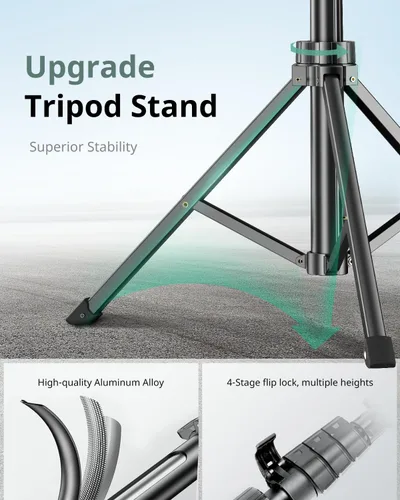 Vista 39 de SENSYNE Trípode de teléfono de 62 pulgadas y palo para selfie, soporte extensible para teléfono celular con control remoto inalámbrico y soporte