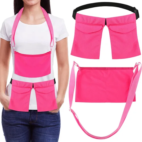 Vista 9 de Thinp Soporte de drenaje después de abdominoplastia, soporte de drenaje ajustable para mastectomía, bolsa de ducha, recuperación de cirugía