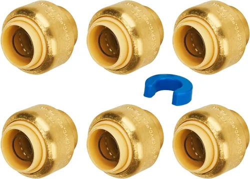 Vista 11 de SUNGATOR Tapa de extremo PEX de 1 pulgada, empuje para conectar, accesorios de plomería de latón sin plomo para cobre, CPVC, clip de desconexión