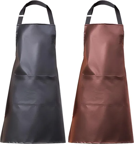 eywlwaar Delantal impermeable de poliuretano con un bolsillo grande, delantal ajustable a prueba de aceite, para cocina, lavavajillas, cocina, 29.92