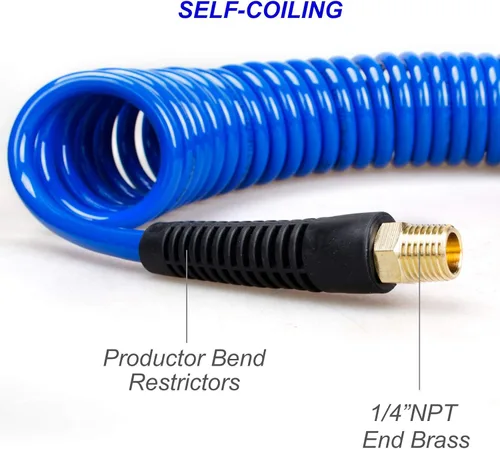 Vista 4 de 22 Pieces Air Compressor Accessories kit, 1/4 inch x 25 ft Recoil Poly Air Compressor Hose Kit, 1/4" NPT Quick Connect Air Fittings, Tire Inflator