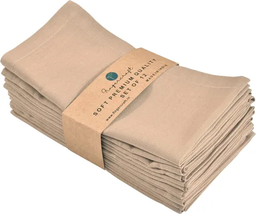 Vista 32 de Fingercraft Servilletas de tela multicolor - Juego de 12 servilletas de algodón puro para almuerzo y cena diarias - Regalo para fiestas