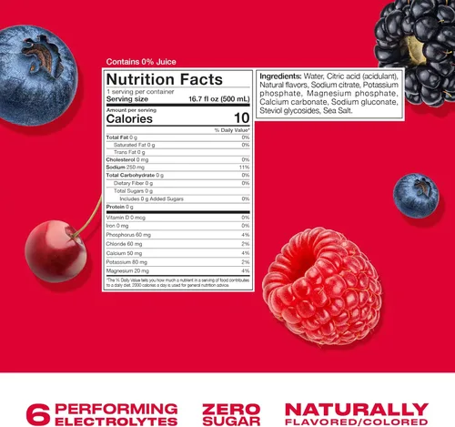 Vista 3 de CWENCH HYDRATION Bebida deportiva lista para beber, sabor Berry Crush, cero azúcar, bebida electrolítica con vitaminas B, botellas de 16.9 onzas