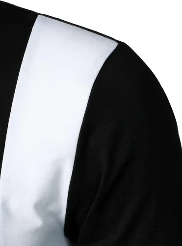 Vista 5 de HOOD CREW Camisas polo de manga larga para hombre con cremallera de bloque