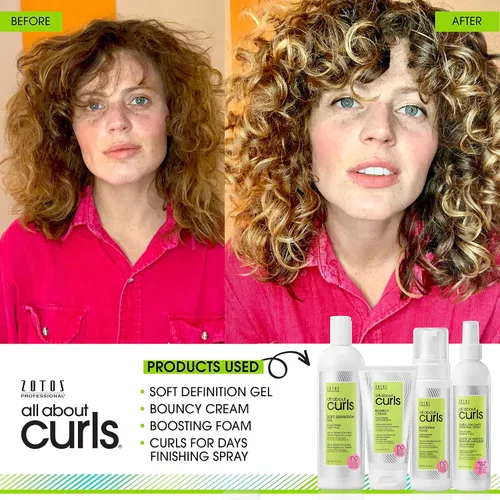 Vista 2 de ALL ABOUT CURLS Boosting Foam For Curly Hair Lightweight Definition Hold Volumizing Extra Fullness & Body Vegan & Cruelty Free Sulfate &