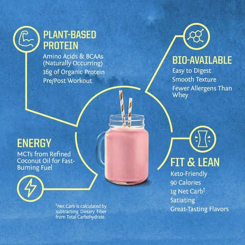 Vista 4 de Sunwarrior - Proteína vegana en polvo con BCAA, semillas de cáñamo, libre de gluten, sin OGM, lácteos, soja, azúcar, baja en carbohidratos, sabor