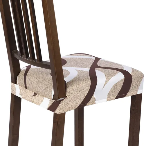 Vista 53 de SearchI Fundas de asiento para sillas de comedor elásticas, juego de 4, suaves, extraíbles, lavables, fundas protectoras de asiento para sillas
