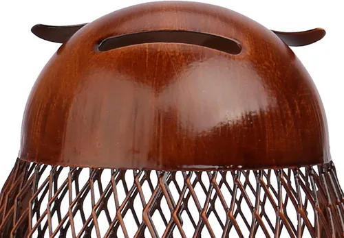 Vista 4 de Tooarts Búho en forma de metal moneda banco caja artesanía arte artesanal