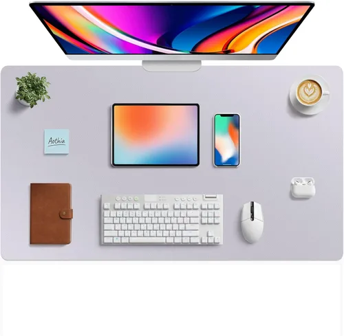 Vista 244 de Aothia Protector de Escritorio de Cuero, Alfombrilla para Ratón, Alfombrilla de Escritorio de Oficina, Secante de Escritorio de Cuero PU