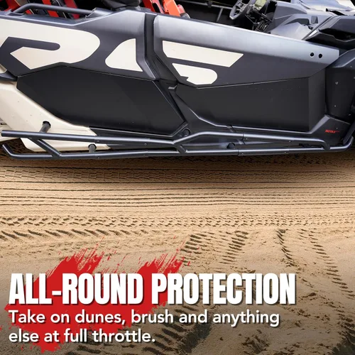 Vista 6 de A & UTV PRO Nerf Bars - Deslizadores de rocas para Can-Am Maverick X3 MAX 2017-2025 de 4 plazas, barras laterales combinadas para árboles, tubo