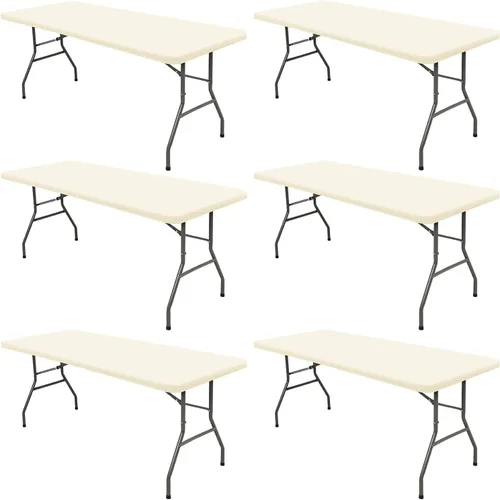 Vista 47 de Pack de 6 manteles de picnic elásticos ajustados para mesas rectangulares de 6 pies, impermeables, lavables, de spandex para patio, plegables