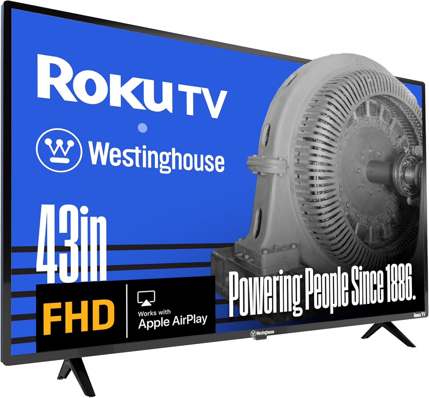 Westinghouse Roku TV - Smart TV de 43 pulgadas, televisor FHD 1080P con conectividad Wi-Fi y aplicación móvil, pantalla plana, Bluetooth, compatible