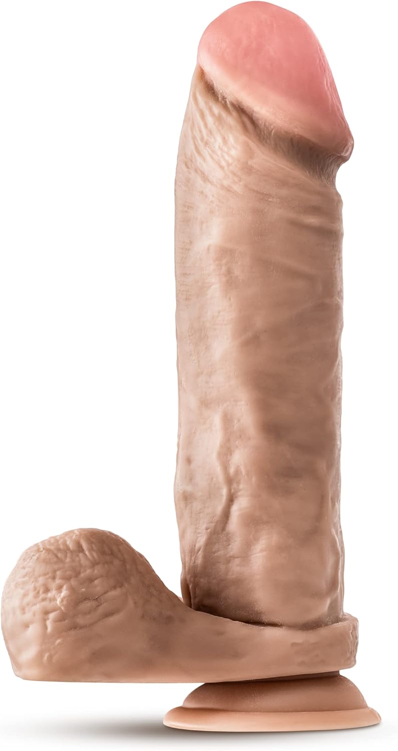 2. Eden - Consolador grande realista de 9.5 pulgadas, pene suave grueso y realista con fuerte ventosa para jugar con manos libres, juguete sexual