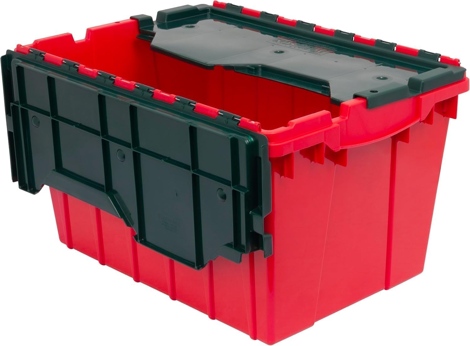 Akro-Mils KeepBox Contenedor de almacenamiento de 12 galones, caja de almacenamiento de plástico apilable y anidable con tapa adjunta, bolsa