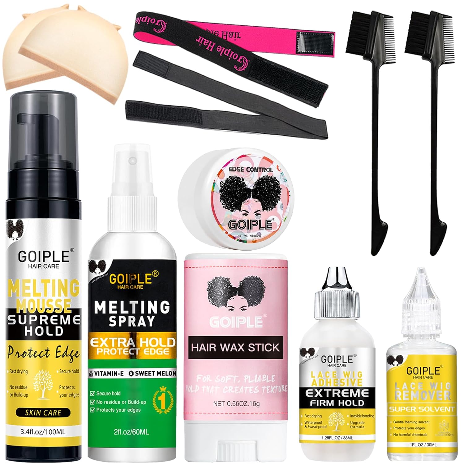 30. Mousse de Fusión y Fijación de Encaje Adhesivo para Cabello Sin Pegamento para Pelucas, Spray de Pegamento para Pelucas de Fusión de Encaje Mousse