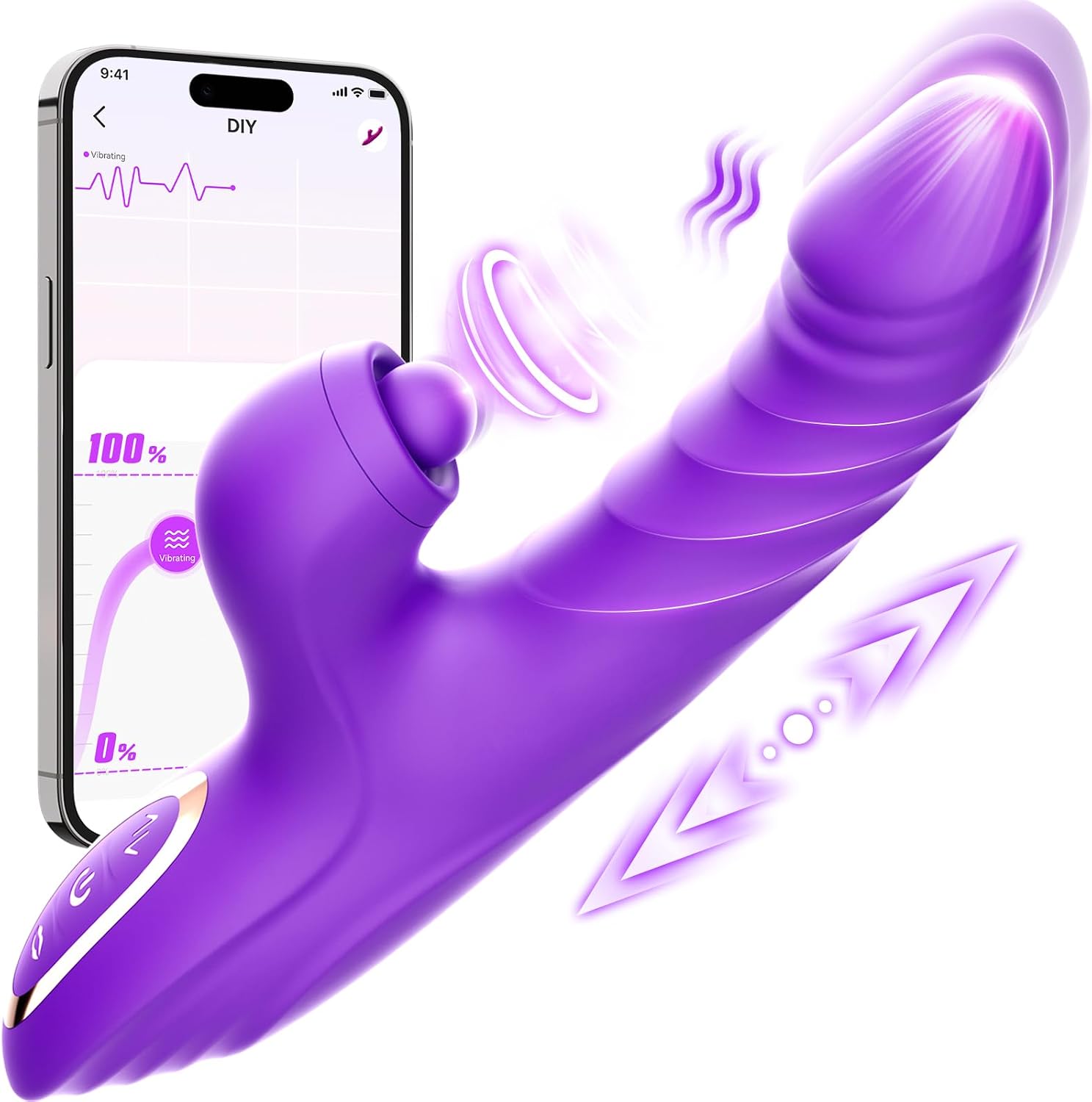 4. Vibrador con empuje y consolador para mujeres Toendi, juguete de rosa para el punto G, estimulador del clítoris, juguetes sexuales, consoladores