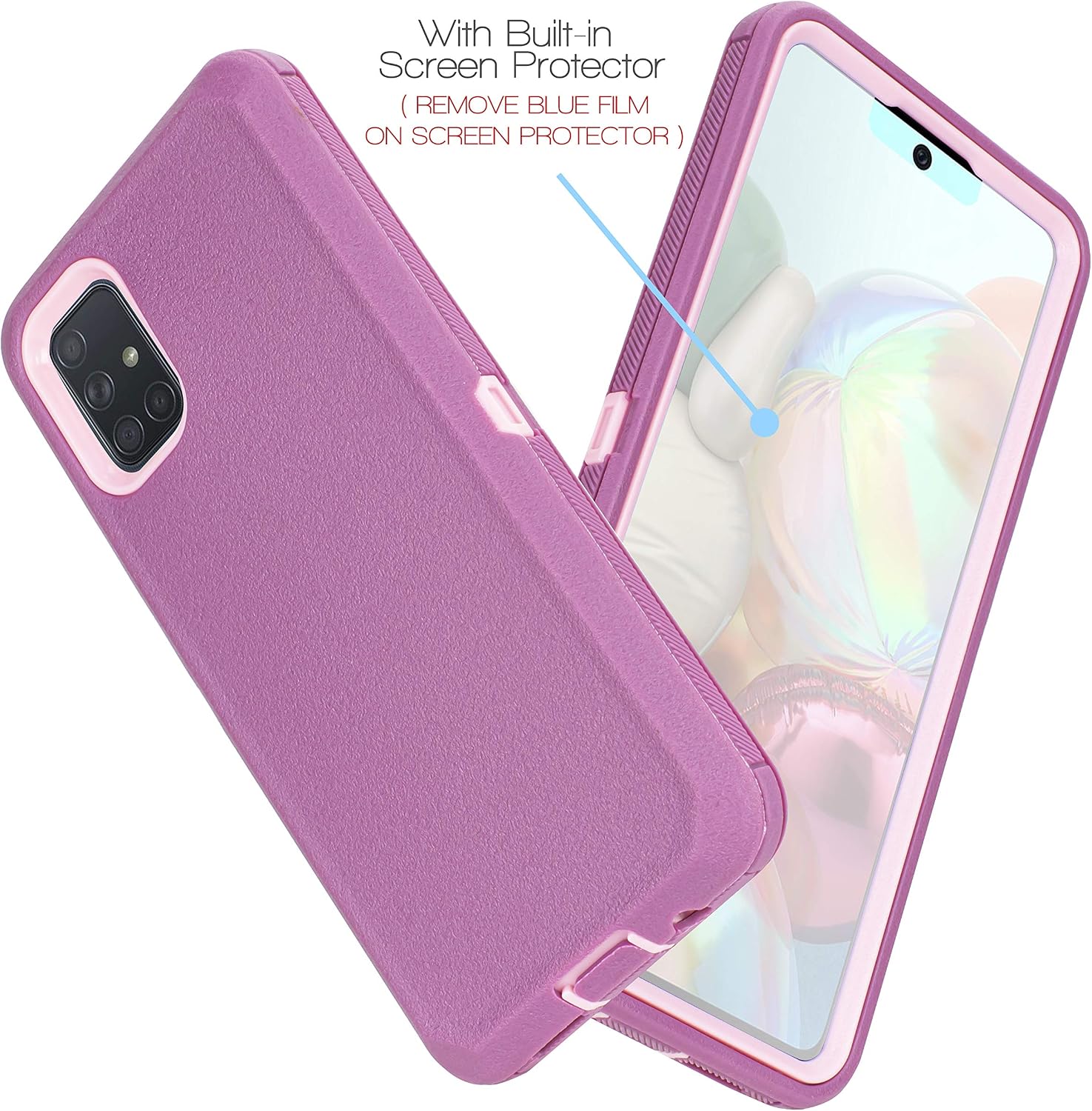 13. Funda para Samsung Galaxy A71 con clip para cinturón, resistente a los golpes, protector de pantalla integrado, compatible con Samsung Galaxy A71