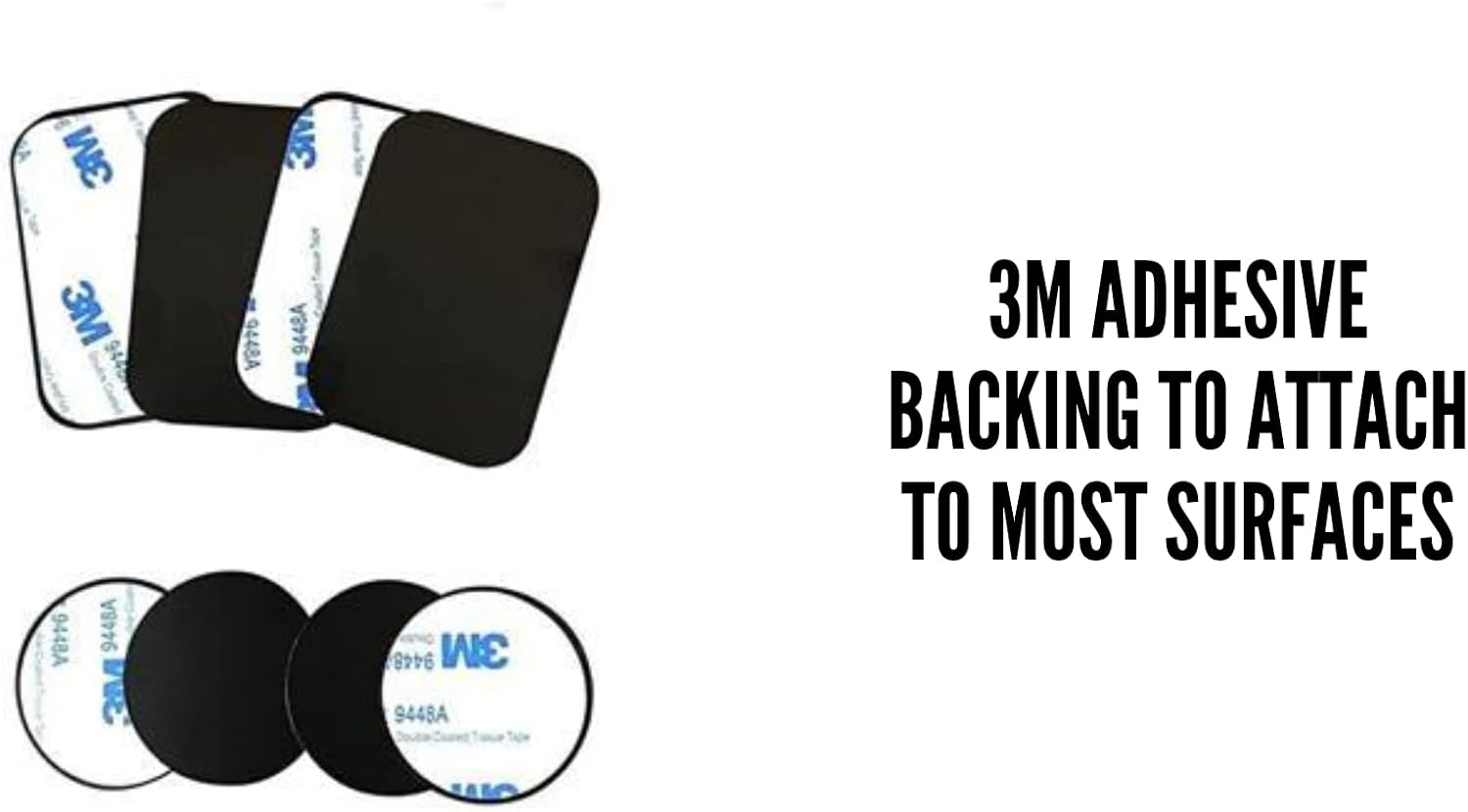 Soporte de teléfono para coche, paquete de 8 unidades, placa de metal con adhesivo 3M, universal para montaje magnético de teléfono