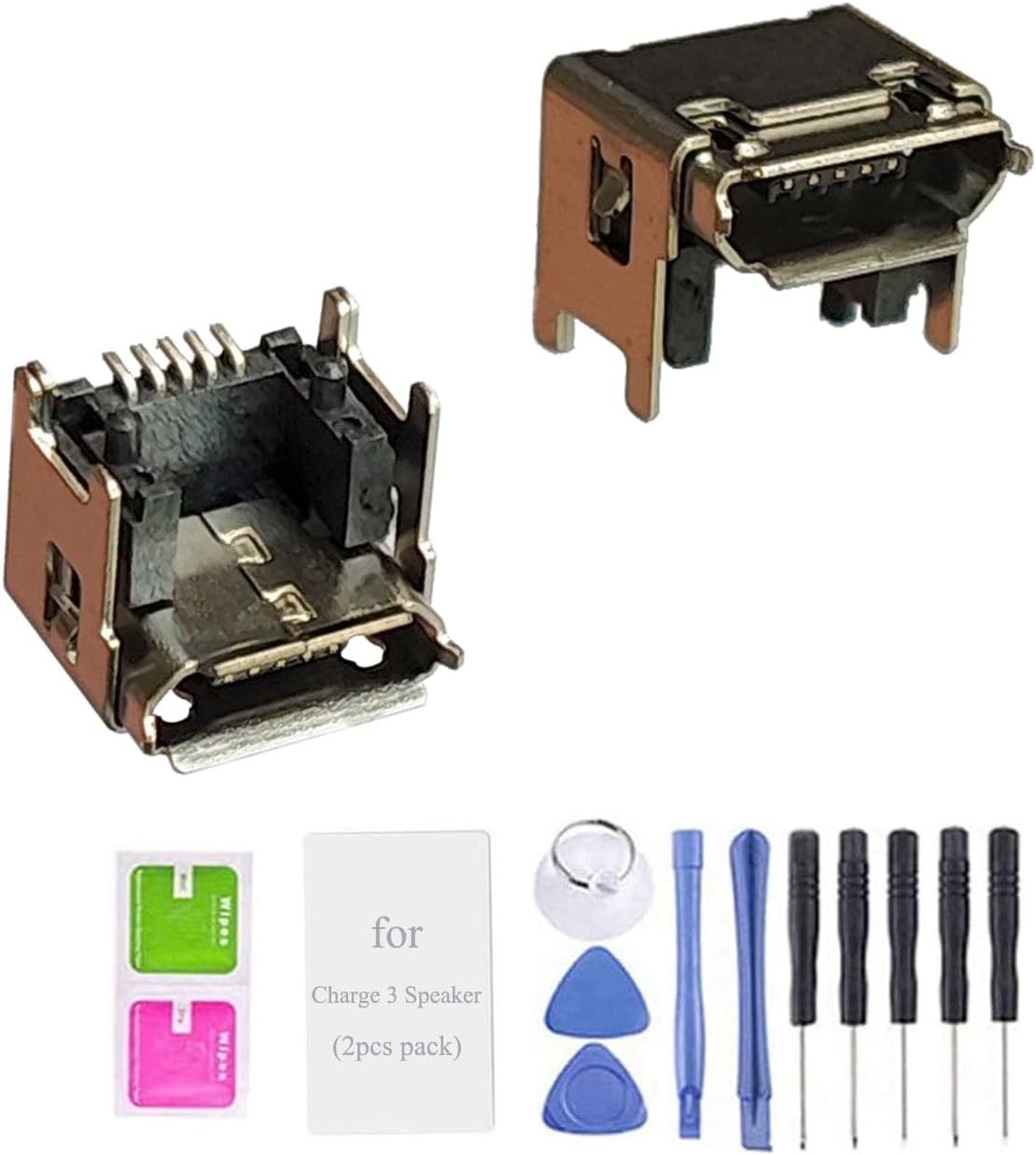 [Paquete de 2 unidades] para carga 3 altavoces Bluetooth de repuesto de puerto de carga para JBL Charge 3 Altavoz Bluetooth GSP1029102A