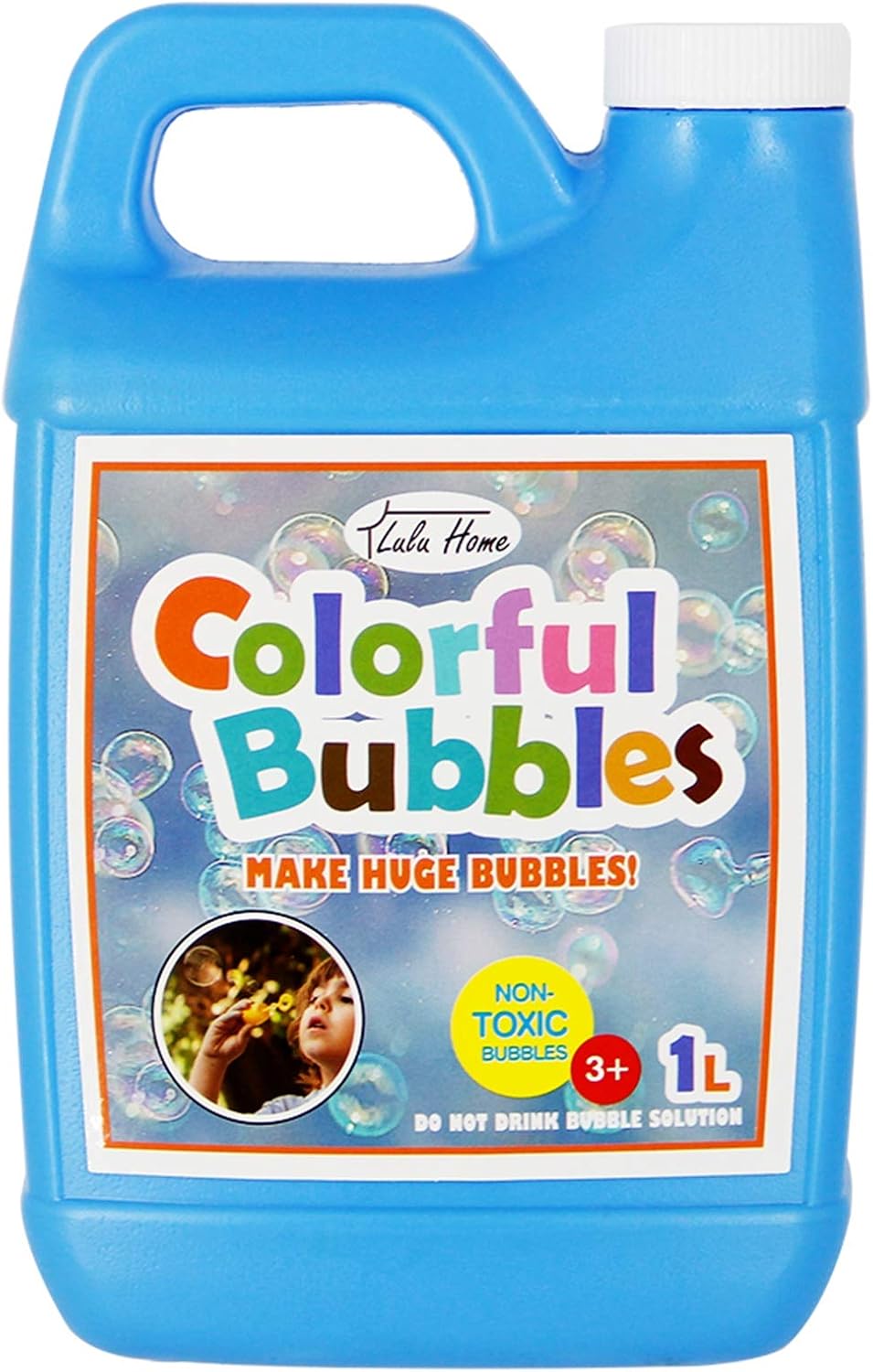 Solución concentrada de burbujas Lulu Home, repuesto de 1 L/33.8 onzas para máquinas de burbujas, varitas gigantes y sopladores - hasta 2.5 galones