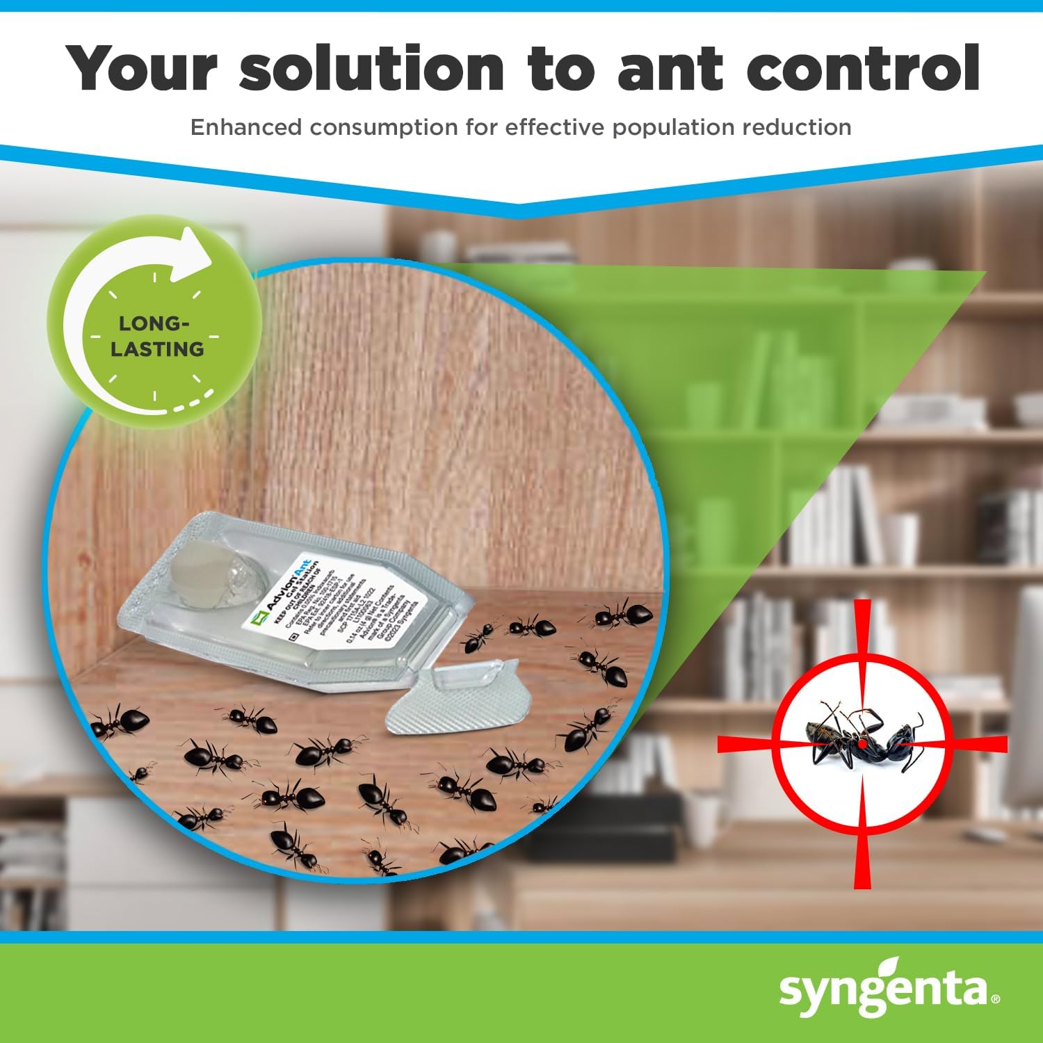Syngenta Advion Ant Gel Station Insecticida, cebo de gel para hormigas listo para usar con el ingrediente activo Indoxacarb, cebo