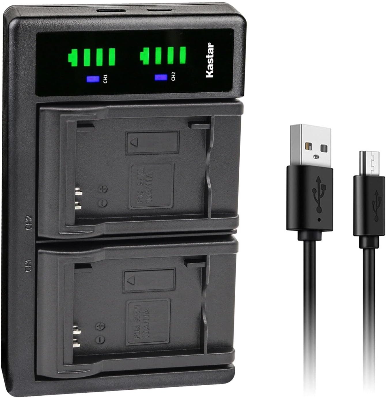 Kastar Cargador de batería USB SLB-10A LTD2 para Samsung WB200F, WB250F, WB280F, WB350F, WB500, WB550, WB600, WB650, WB700, WB750, WB800F, WB850F