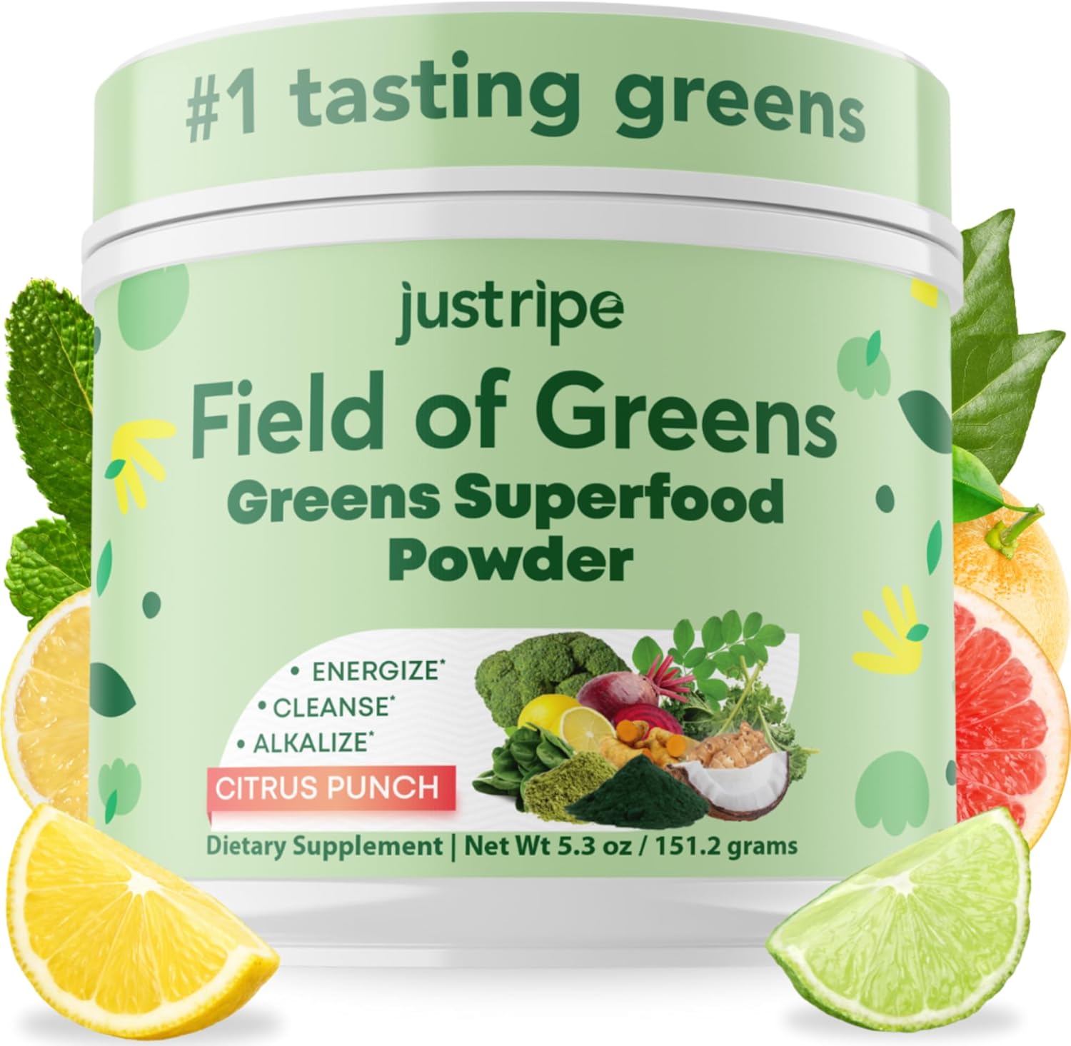 6. Field of Greens - Superalimento en polvo con espirulina orgánica, clorella, polvo de raíz de remolacha, probiótico Bacillus Coagulans, una mezcla a