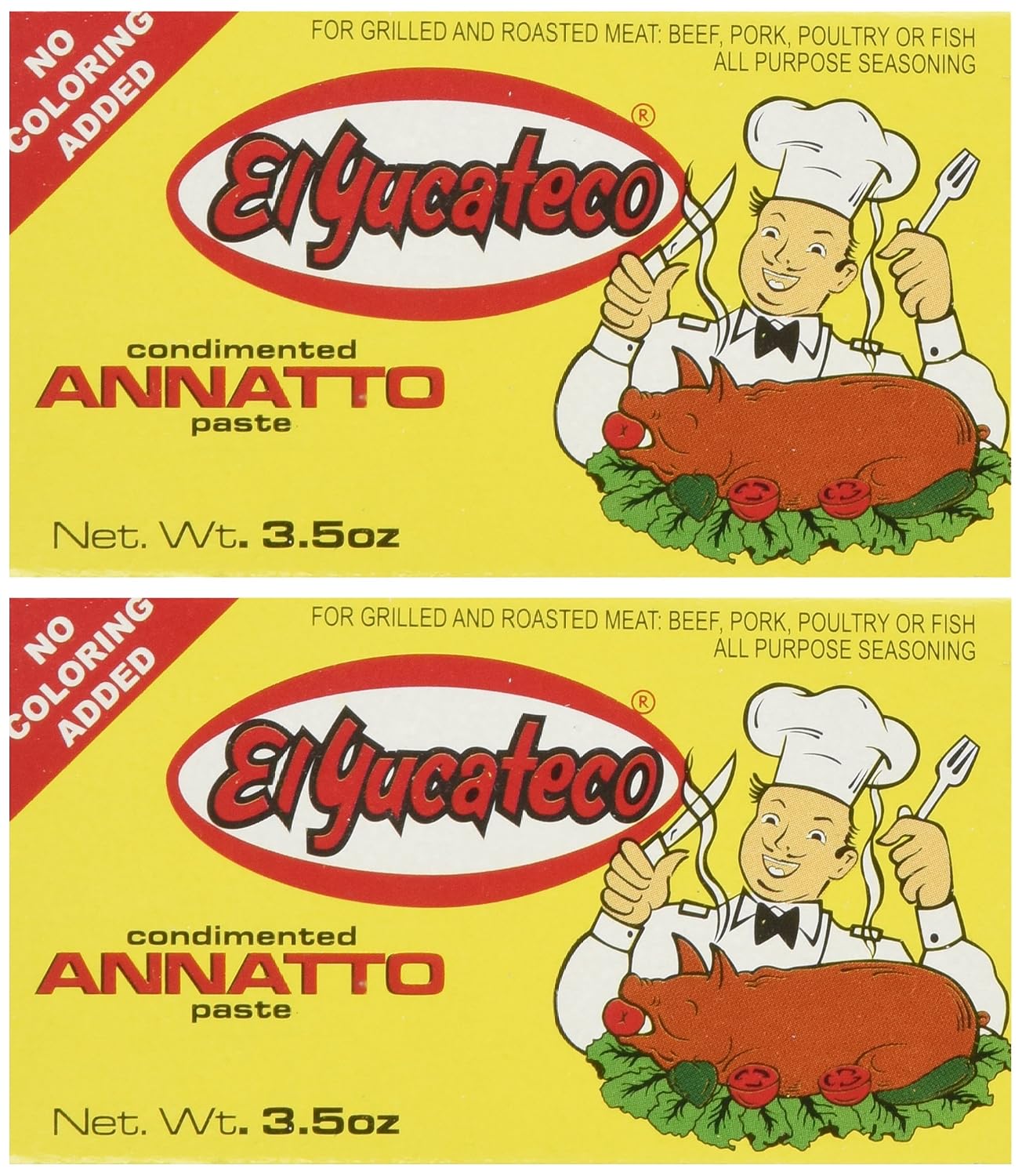 El Yucateco Pasta Achiote - Paquete de 2 x 3.5 oz