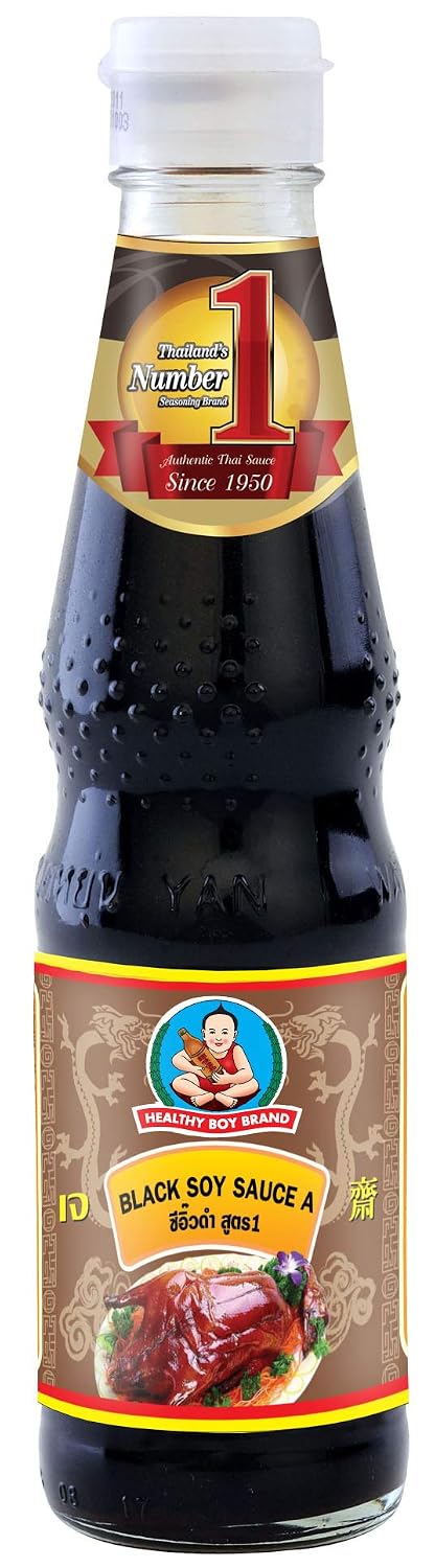 Healthy Boy Salsa de soja negra tailandesa, 14 onzas, producto de Tailandia (1 botella)