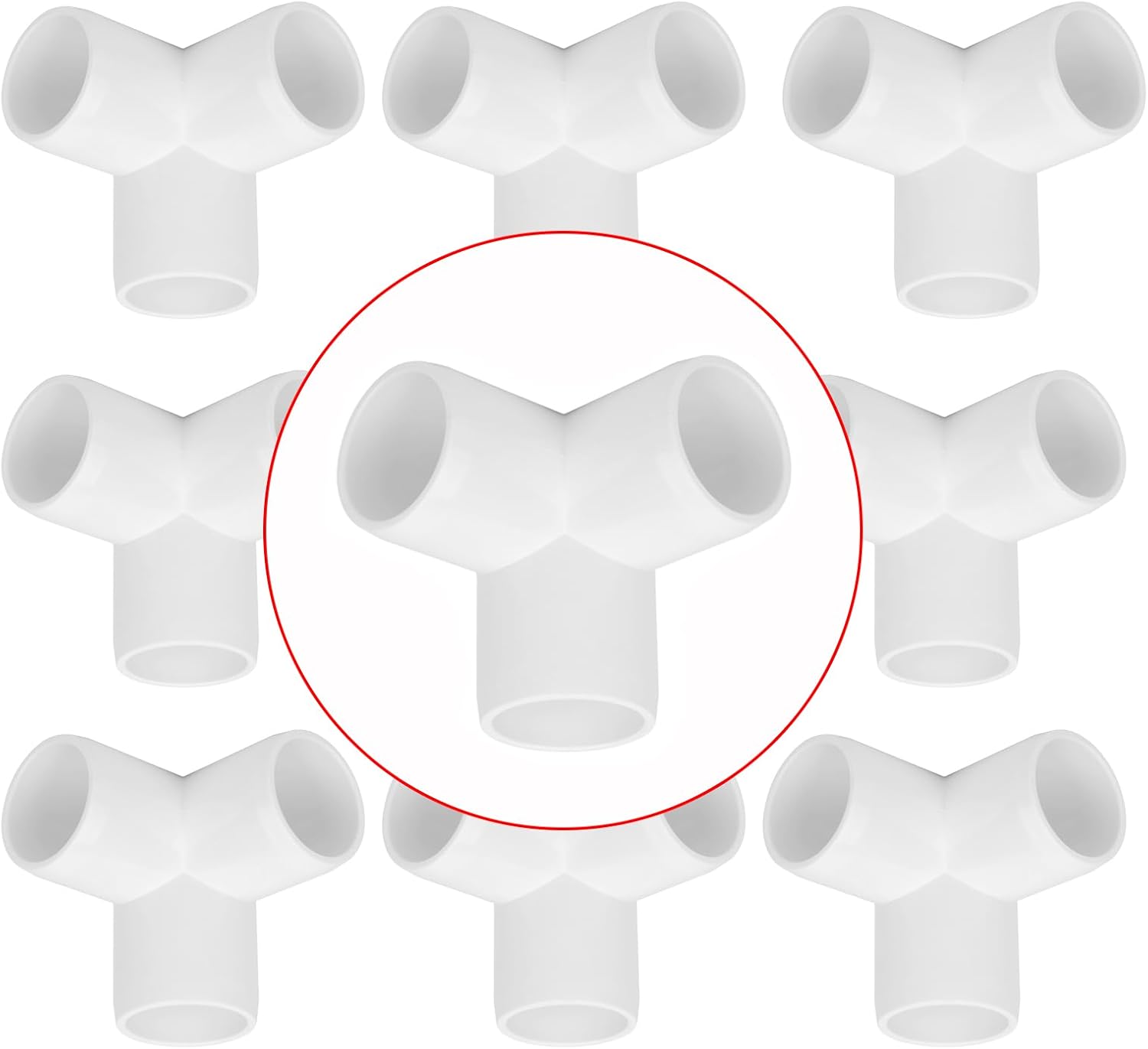 8Pack 1IN 3-Way Elbow PVC Fittings Furniture Grade SCH40 1" Tee 3 Way PVC Pipe Fittings Connector for DIY Garden Shelf, Greenhouse Frame Tent