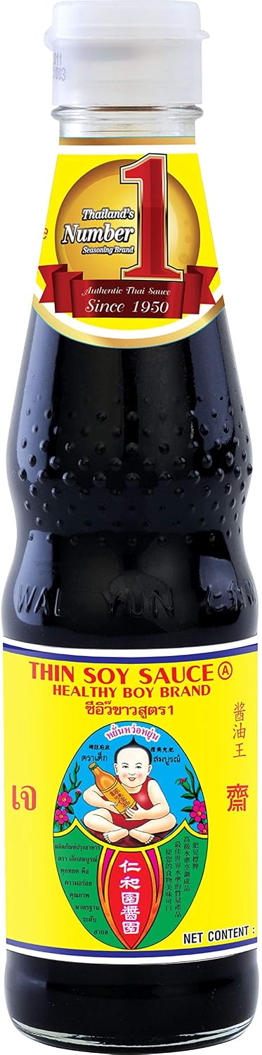 Healthy Boy Salsa de soja fina, 10 onzas líquidas, producto de Tailandia, salsa de soja, 10.0 onzas líquidas