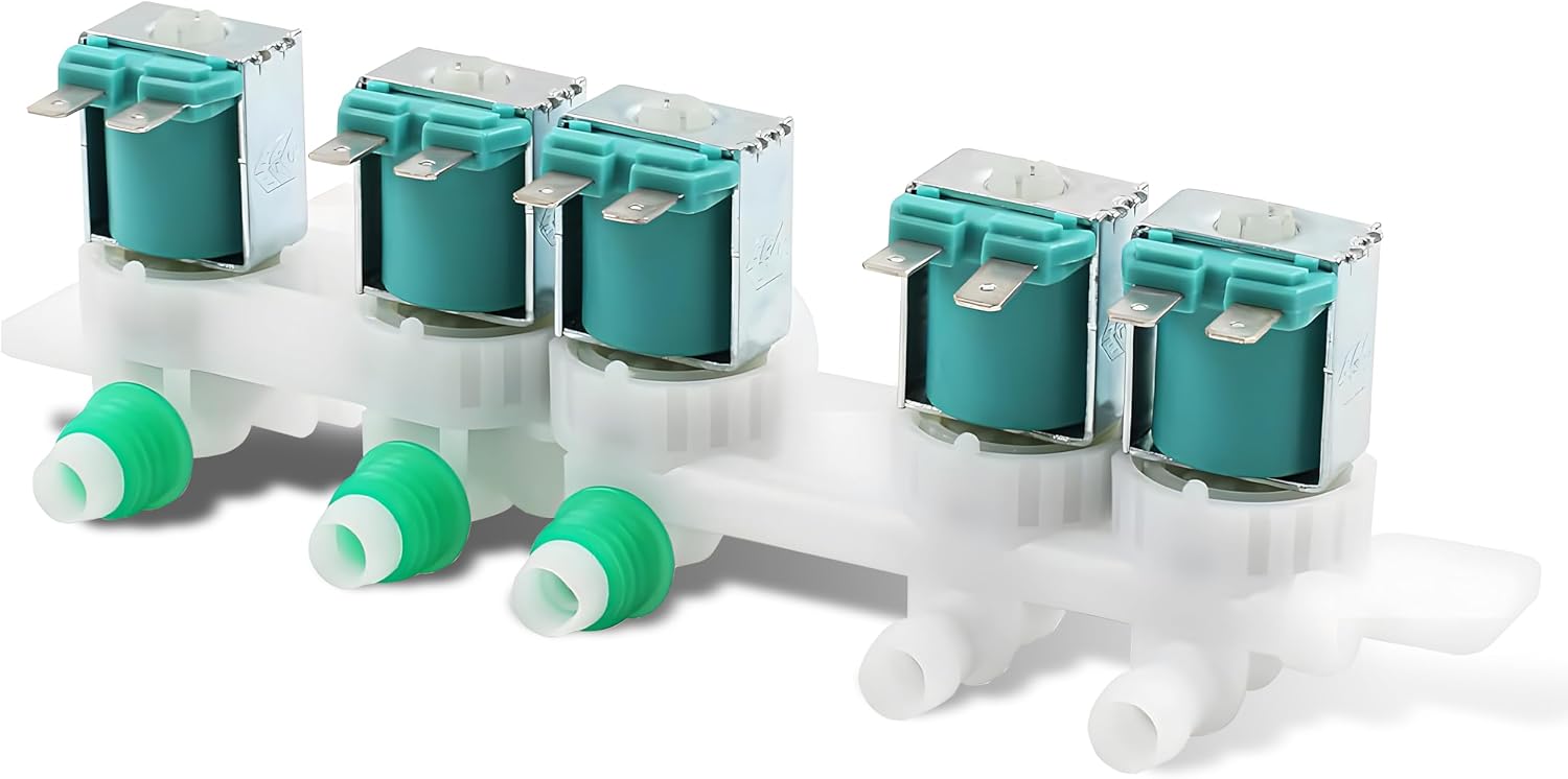 25. Conjunto de válvula de entrada de agua para lavadora Samsung WA52M7750AW/A4 WA52M7750AV/A4 WA52M8650AV/A4 WA52M8650AW/A4 WA52J8700AP/A2