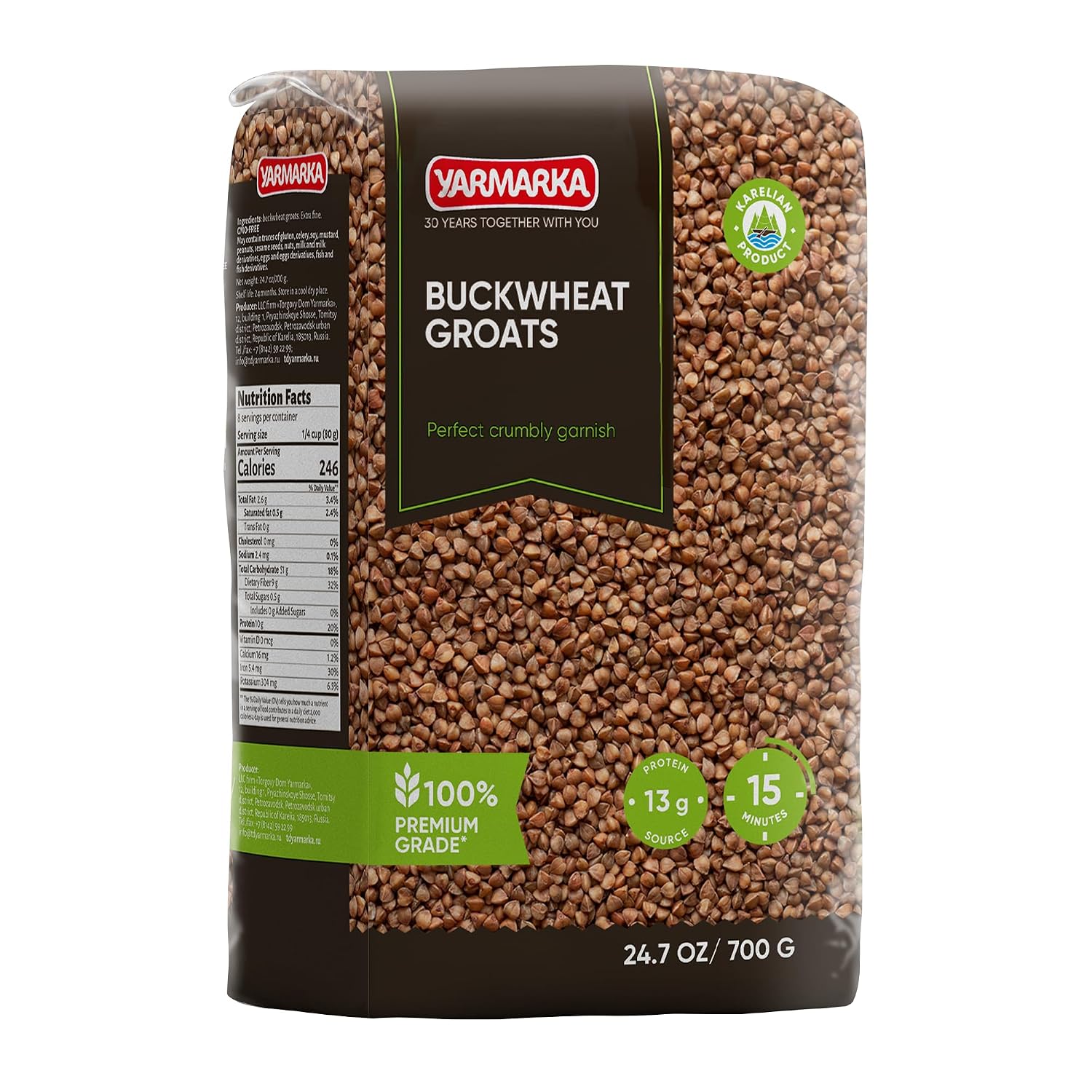 24. Yarmarka Trigo sarraceno tostado Kasha Extra 24.7 oz