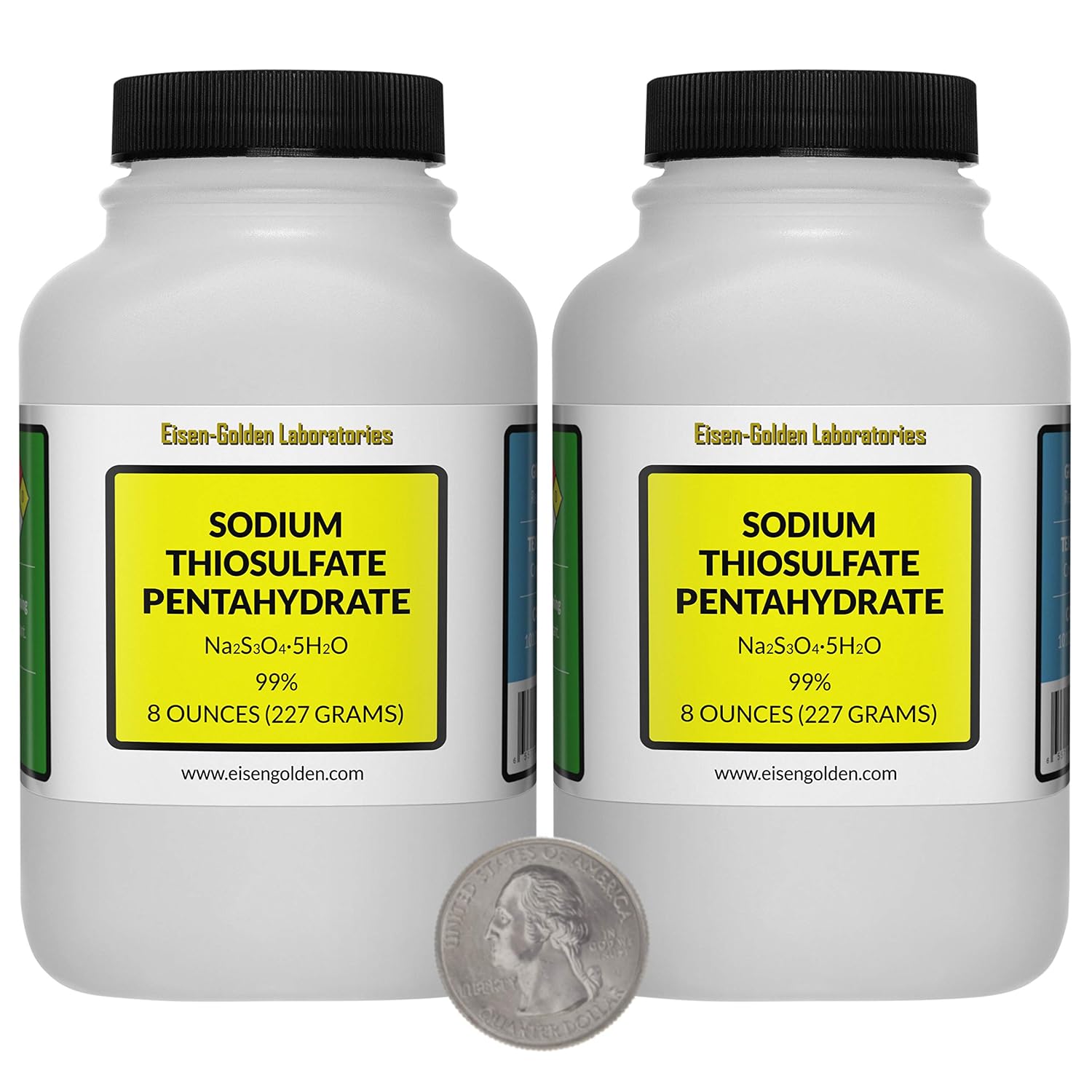 5. Tiosulfato de sodio pentahidrato [Na2S3O3.5H2O] Cristales de grado AR 99% 1 Lb en dos botellas