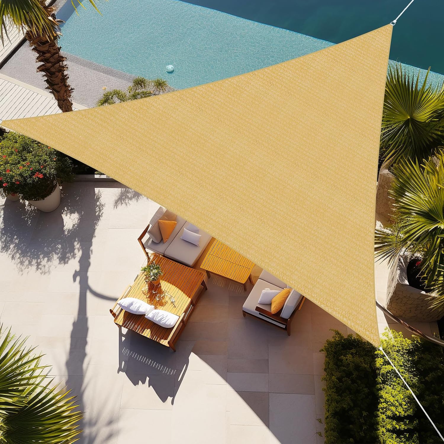 2. Shade&Beyond - Toldo rectangular tipo vela de 07 x 13 pies, parasol permeable para patio, jardín, terraza, pérgola - color arena