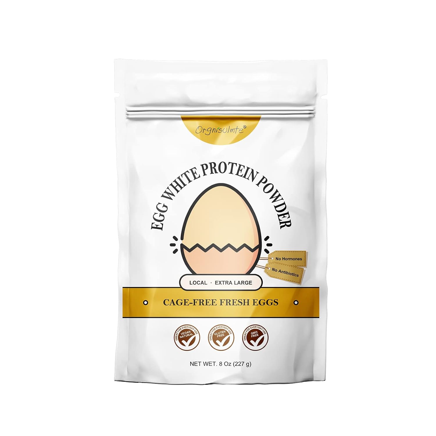 Orgnisulmte Polvo de proteína de clara de huevo 8 Oz, claras de huevo pasteurizadas y secas, sin gluten, sin transgénicos, sin sabor, de gallinas